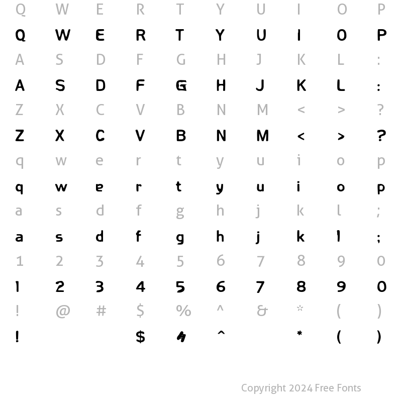 Character Map of Fetma Heavy Regular