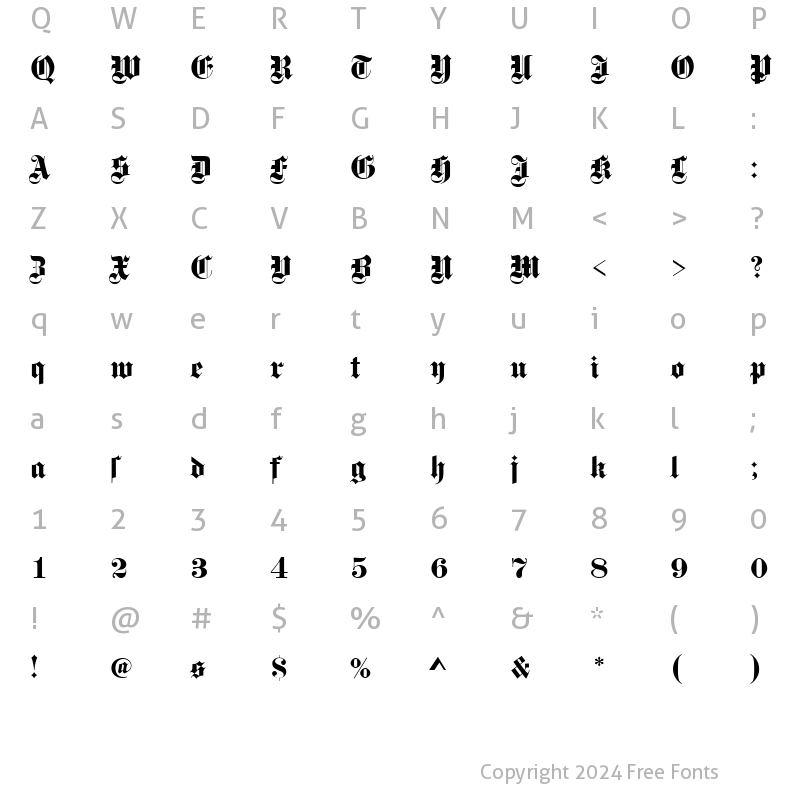 Character Map of FetteGotD Regular