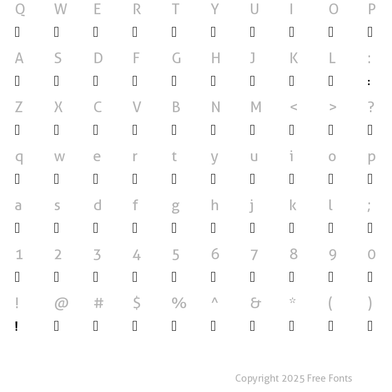 Character Map of FF Dusha Arabic Regular