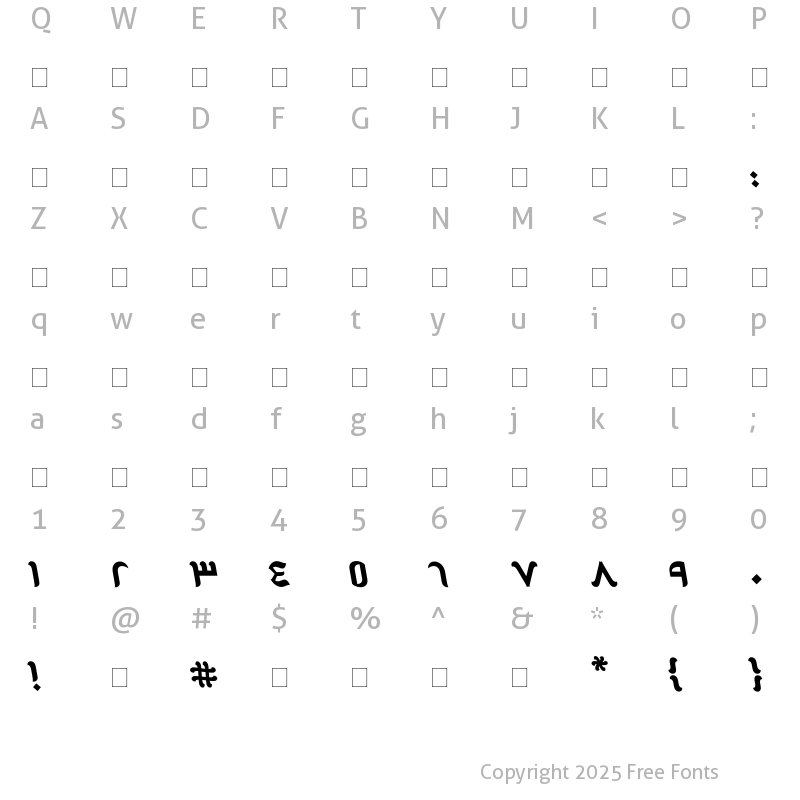 Character Map of FF Khallab Italic