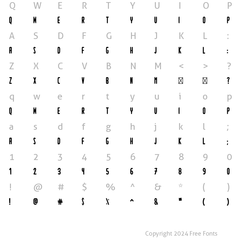 Character Map of FF Taweel Bold