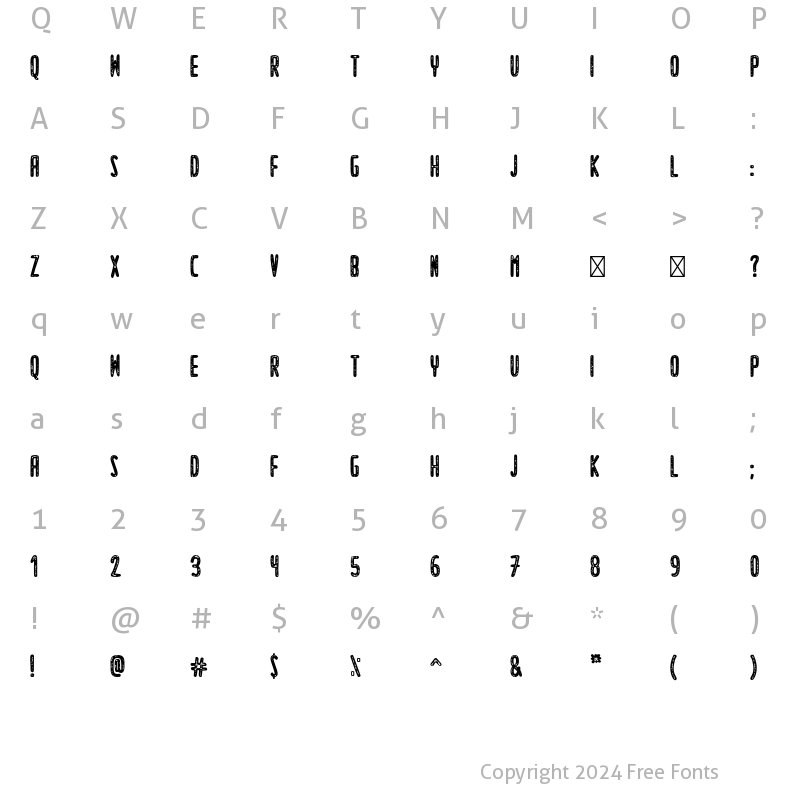 Character Map of FF Taweel Bold Stamp