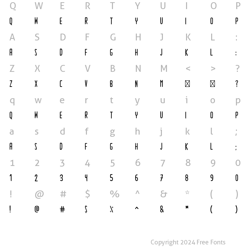 Character Map of FF Taweel Regular