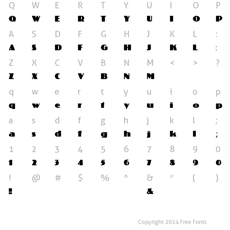 Character Map of FFD Koloss Regular