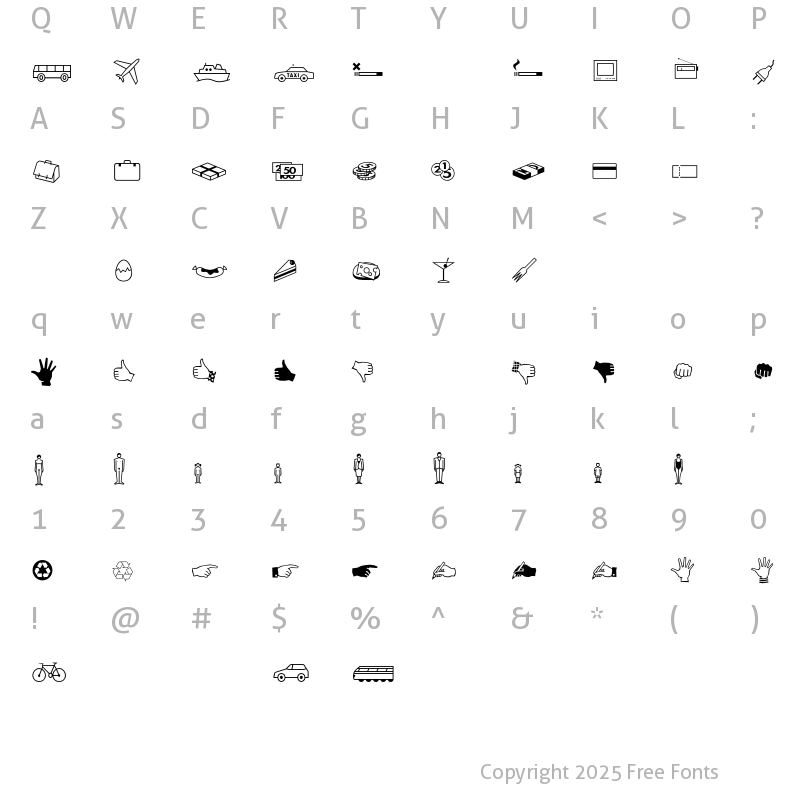 Character Map of FFDingbats SymbolsTwo Regular