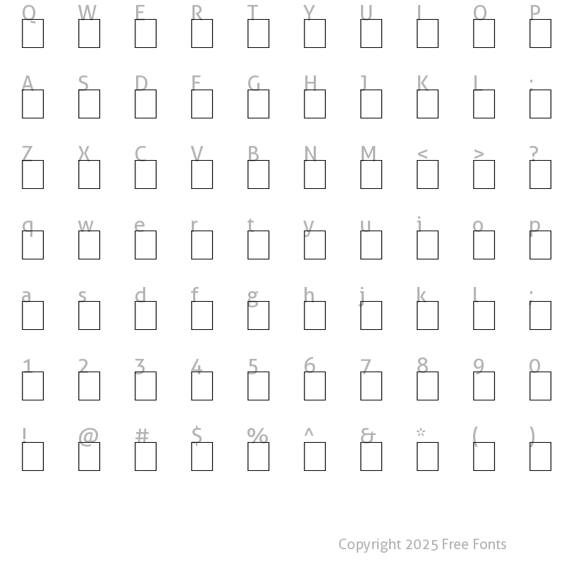 Character Map of FFDingbests Plain