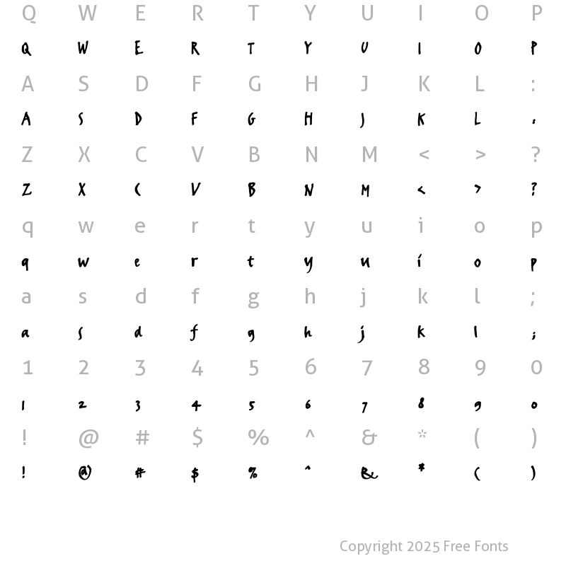 Character Map of FFErikrighthand Regular