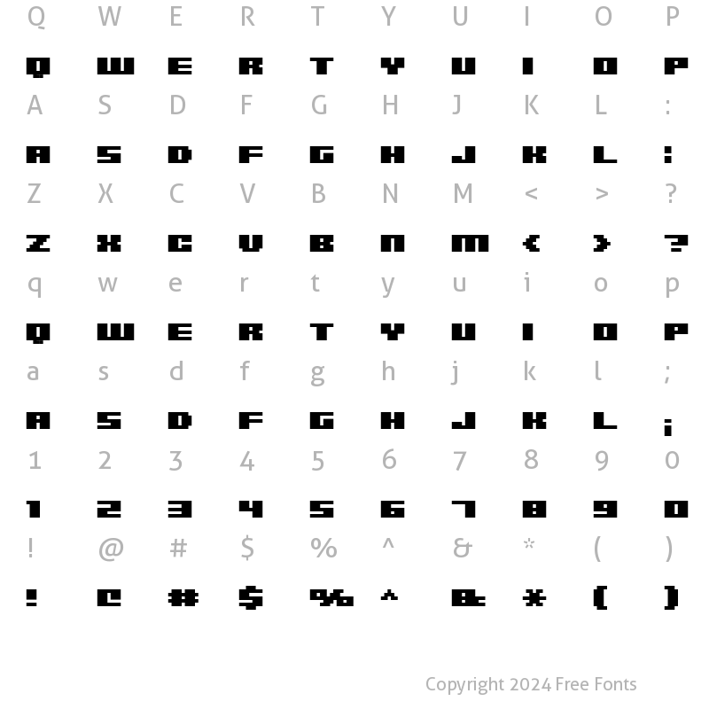 Character Map of FFF Access Regular