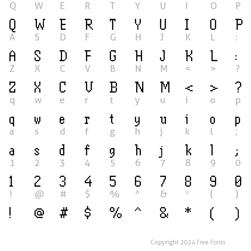 Character Map of FFF Antigua Extended Regular