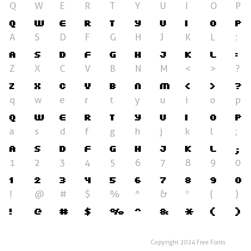 Character Map of FFF Atlantis Bold Condensed Regular