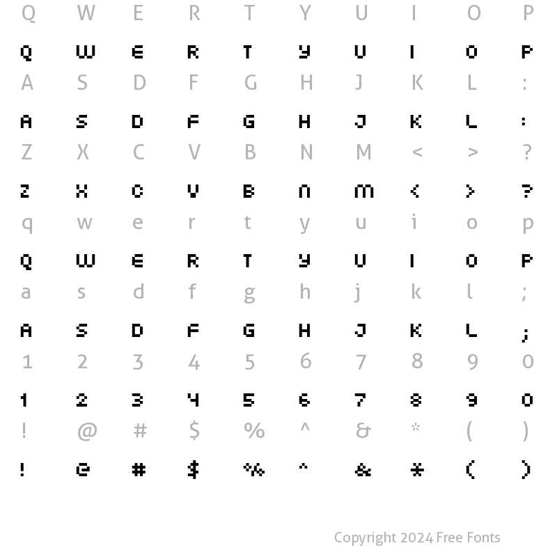 Character Map of FFF Atlantis Condensed Regular