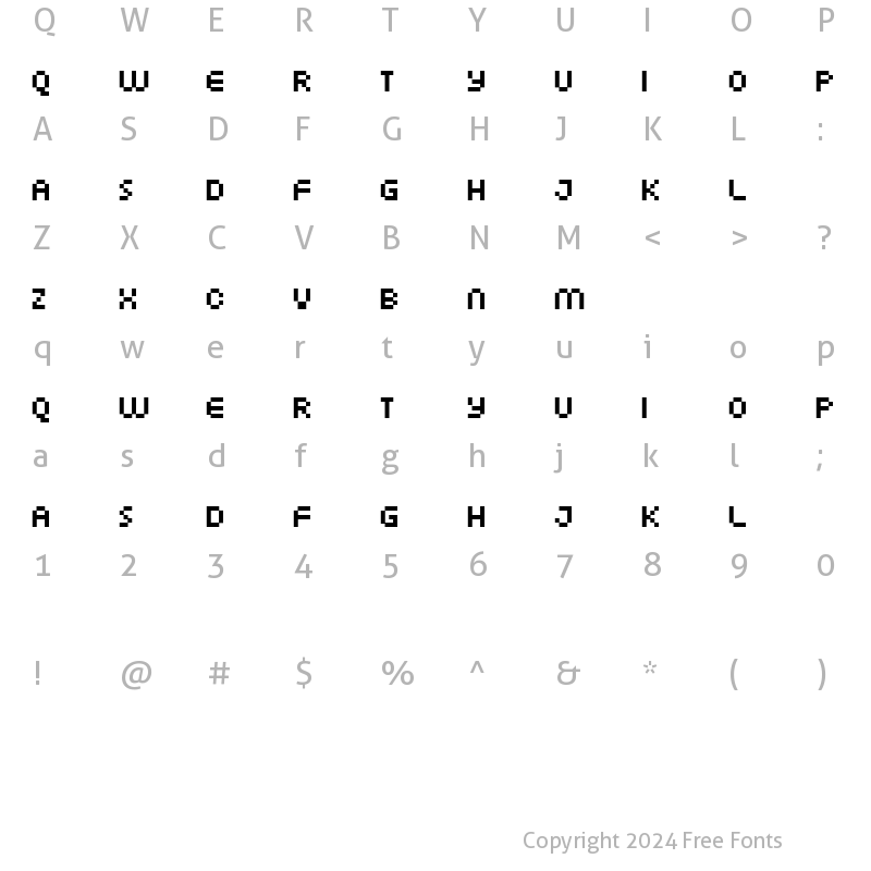 Character Map of FFF Atlantis Trial Regular