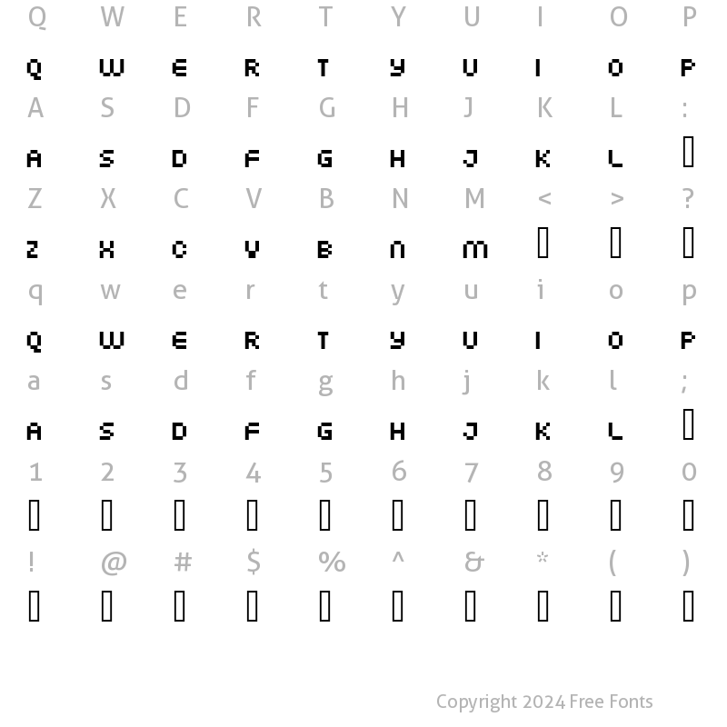 Character Map of FFF Atlantis  Trial Regular