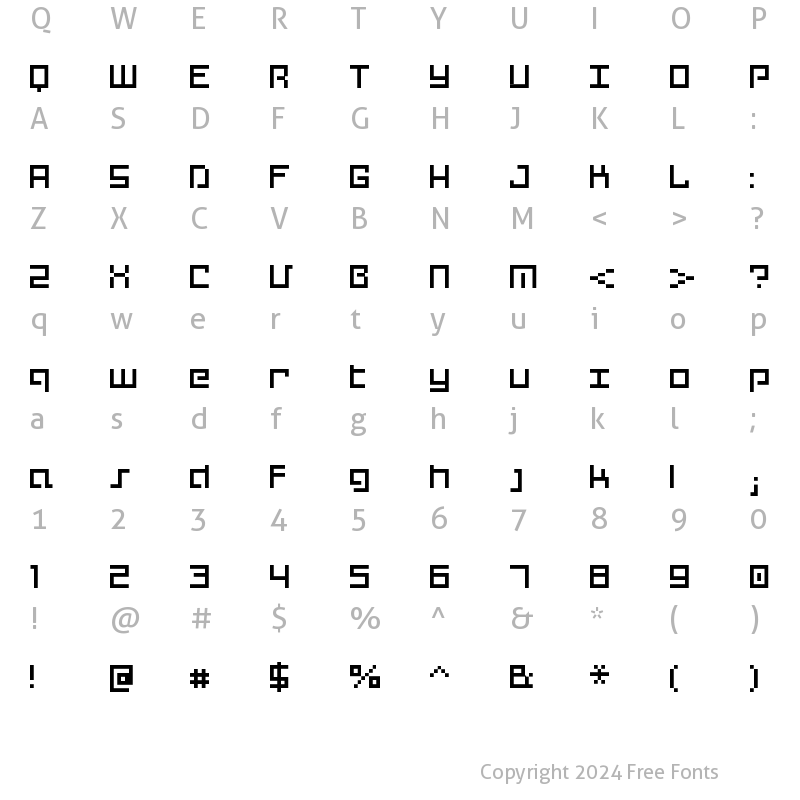 Character Map of FFF Bytecode Extended Regular