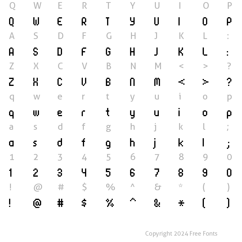 Character Map of FFF Corporate Rounded Regular