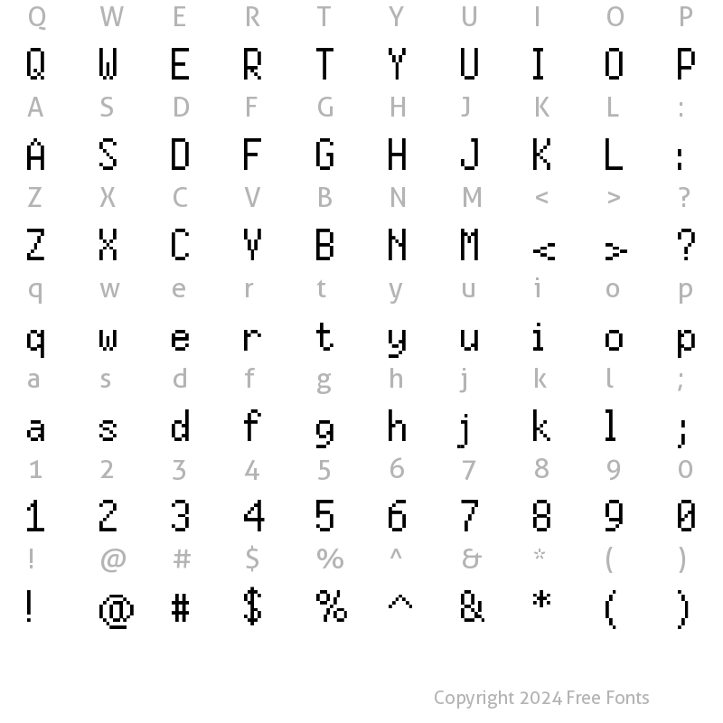 Character Map of FFF Daylight Extended Regular