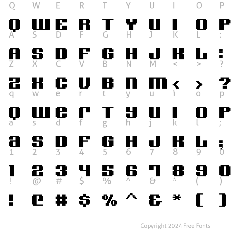 Character Map of FFF Discotheque Regular