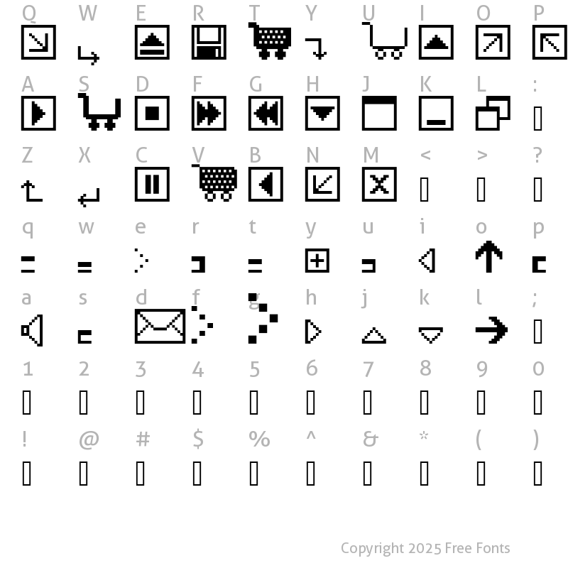 Character Map of FFF Extras 2 Regular