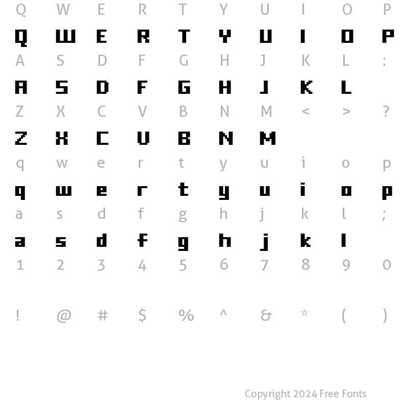 Character Map of FFF Freedom Regular