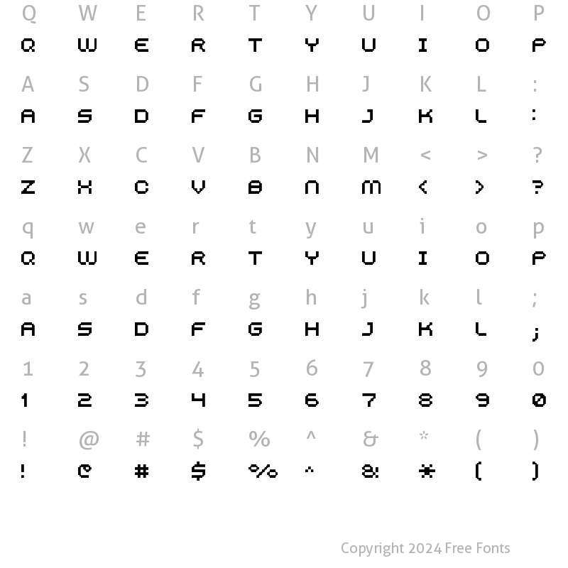 Character Map of FFF Fuego Extended Regular