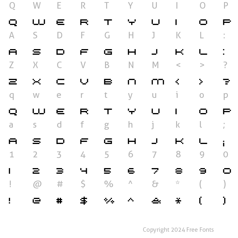 Character Map of FFF Galaxy Extended Regular