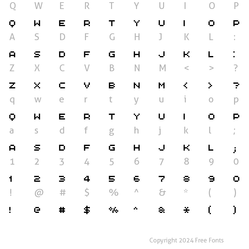 Character Map of FFF Interface01 Regular