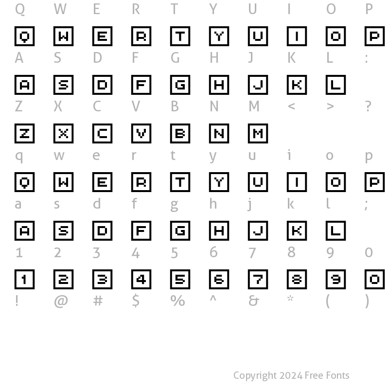 Character Map of FFF Interface03 Regular