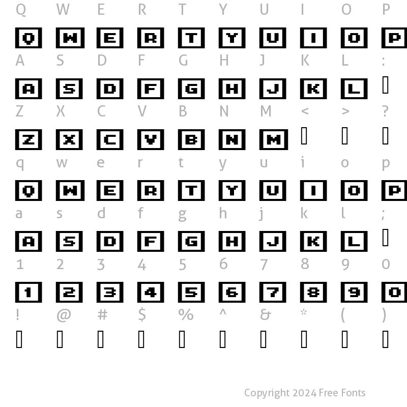 Character Map of FFF Interface03b Regular