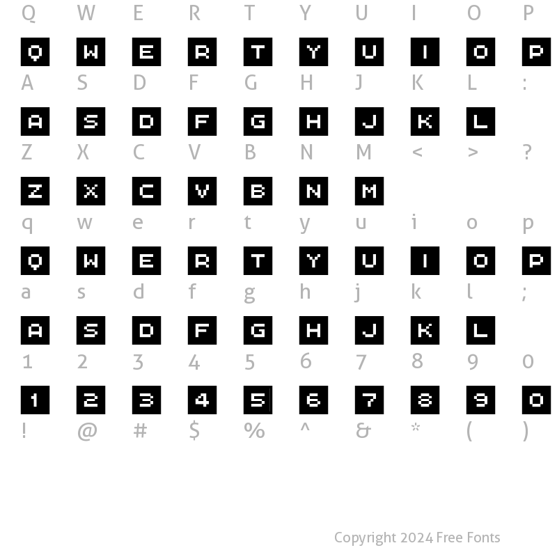 Character Map of FFF Interface04 Regular