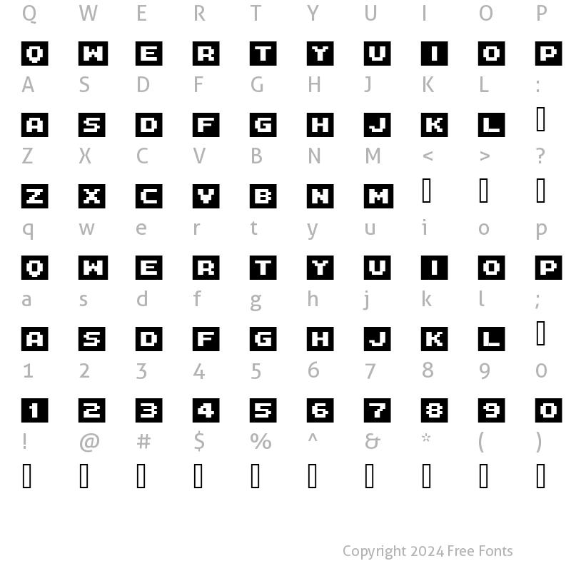 Character Map of FFF Interface04b Regular