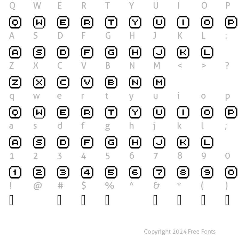 Character Map of FFF Interface05 Regular