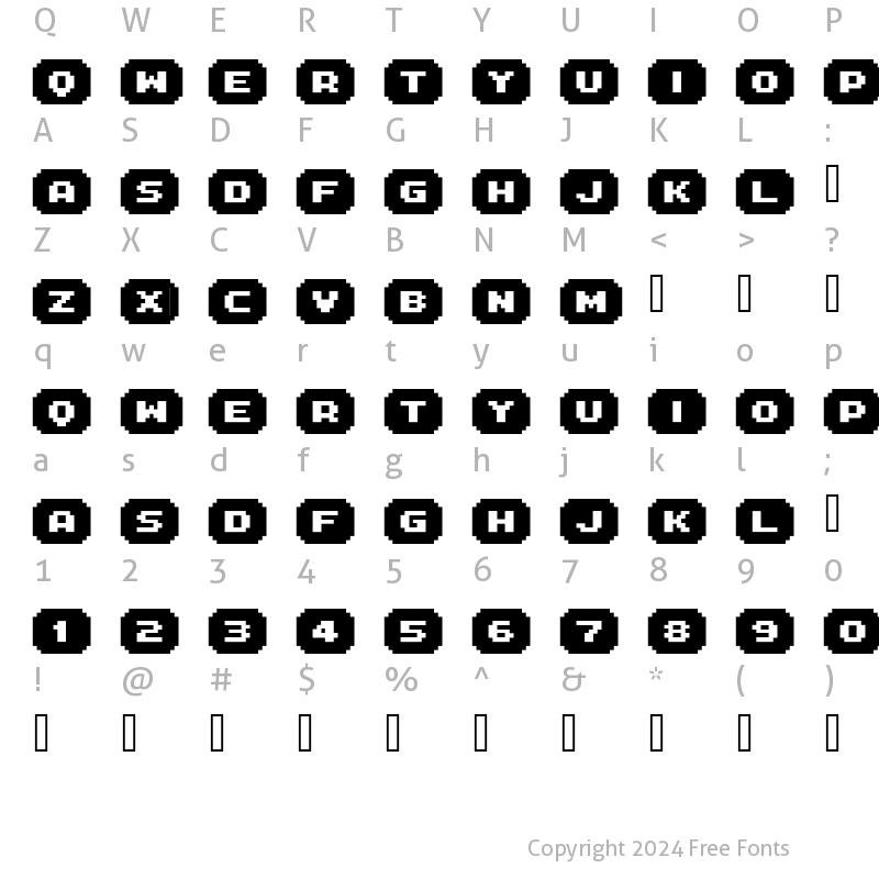 Character Map of FFF Interface06b Regular