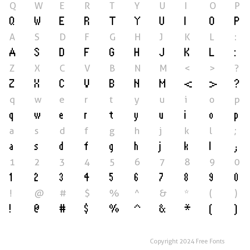 Character Map of FFF Lighthouse Extended Regular