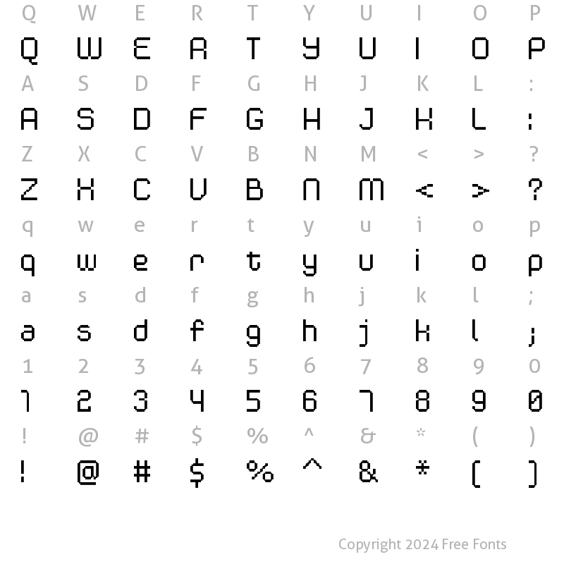 Character Map of FFF Modulas Extended Regular