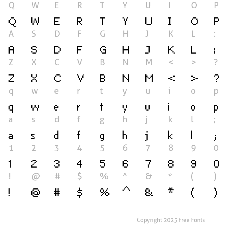 Character Map of FFF Neostandard Extended Regular