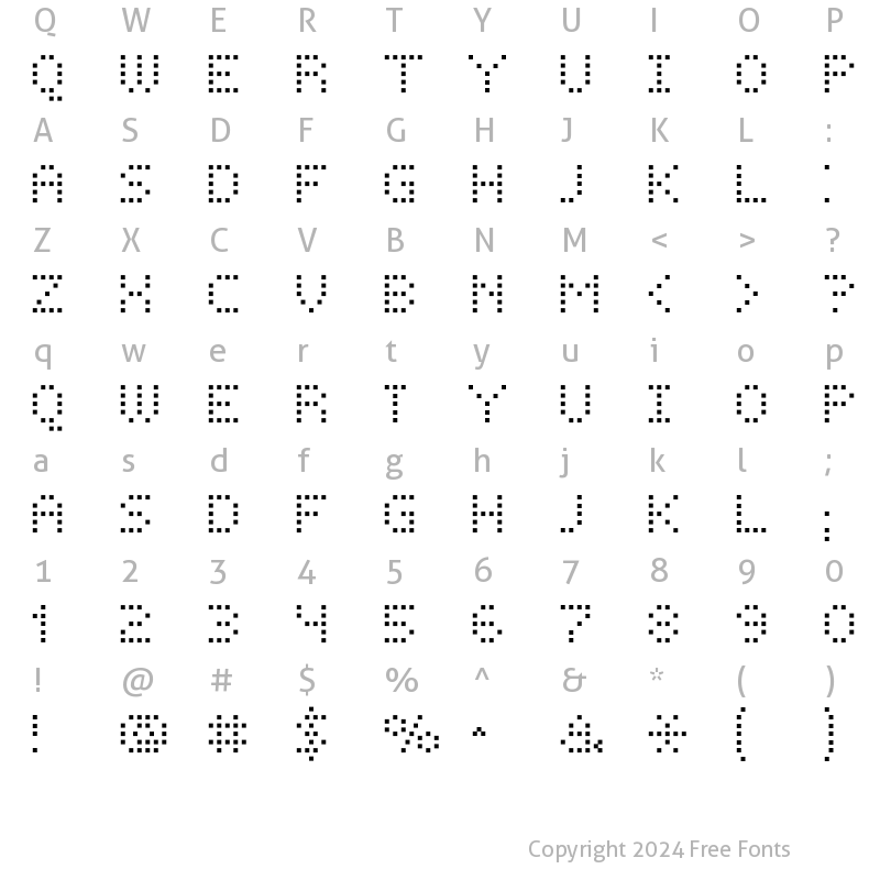 Character Map of FFF Phantom 01 Regular