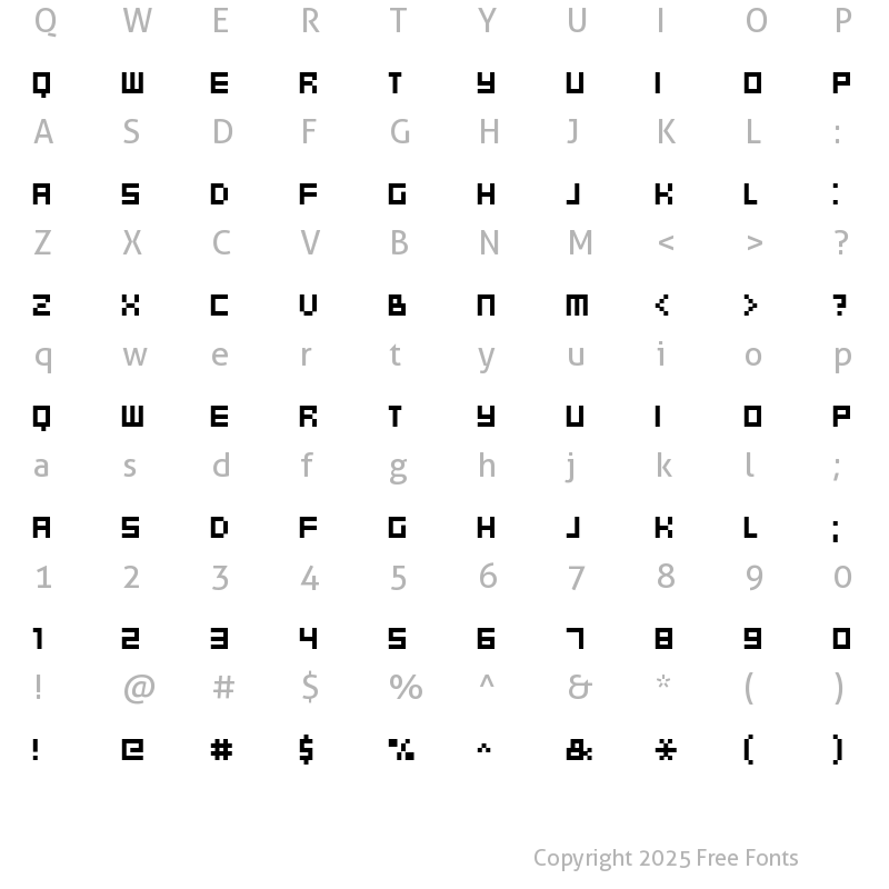 Character Map of FFF Planeta Extended Regular