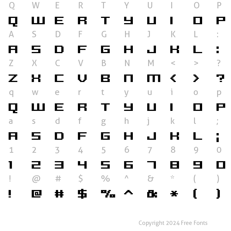 Character Map of FFF Reaction Bold Condensed Regular