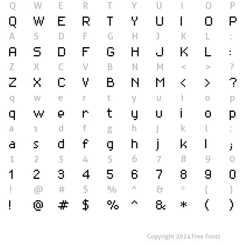 Character Map of FFF Regates Condensed Regular