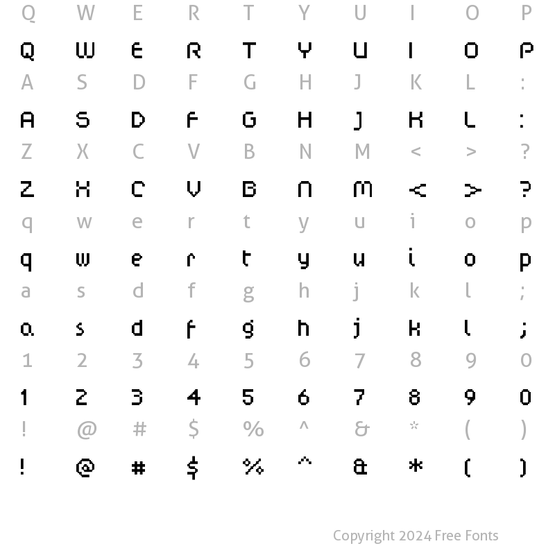 Character Map of FFF Regency Extended Regular