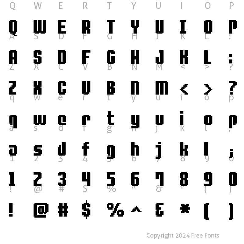 Character Map of FFF Spacedust Regular