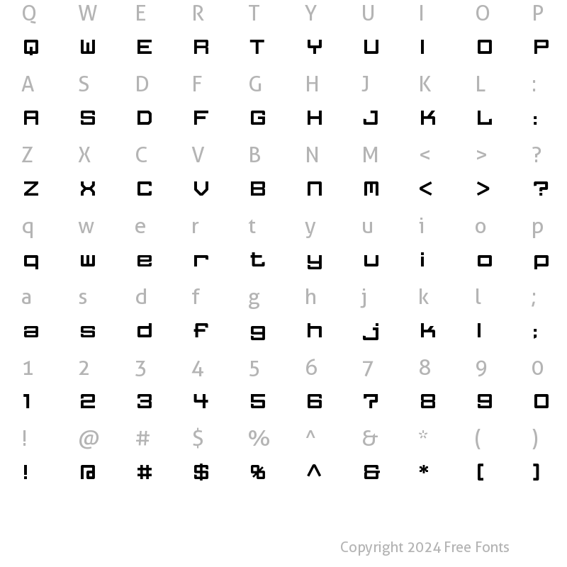 Character Map of FFGothic OneTwo Regular