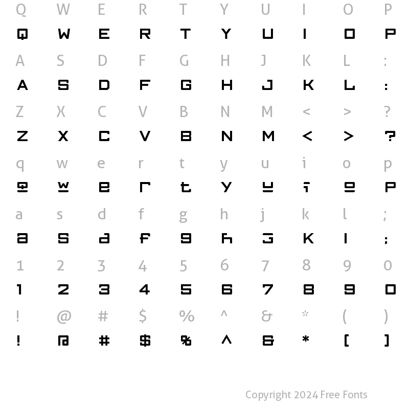 Character Map of FFGothic TwoOne