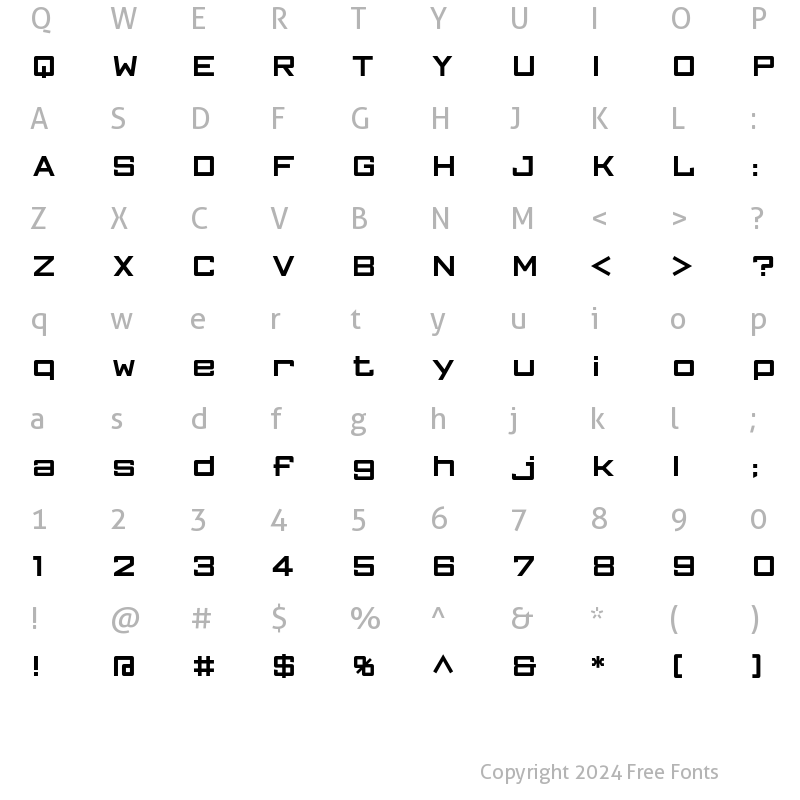 Character Map of FFGothic TwoTwo Regular