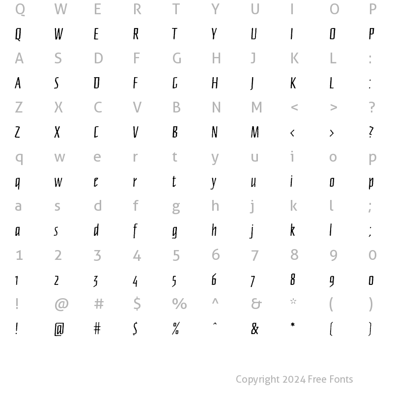 Character Map of FFNewberlin-Rough Regular