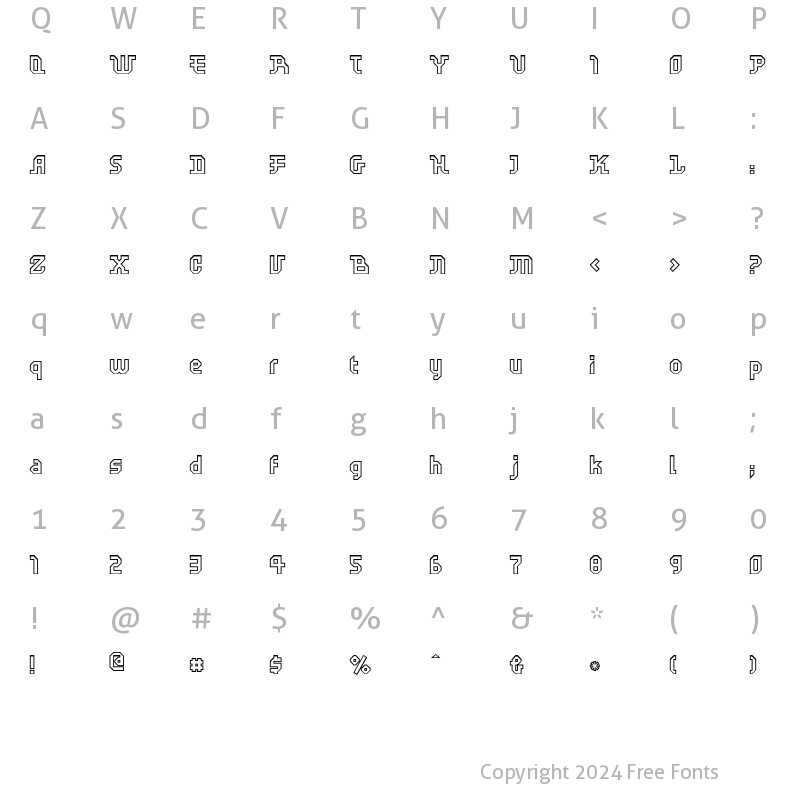 Character Map of FFScratchOutline Regular