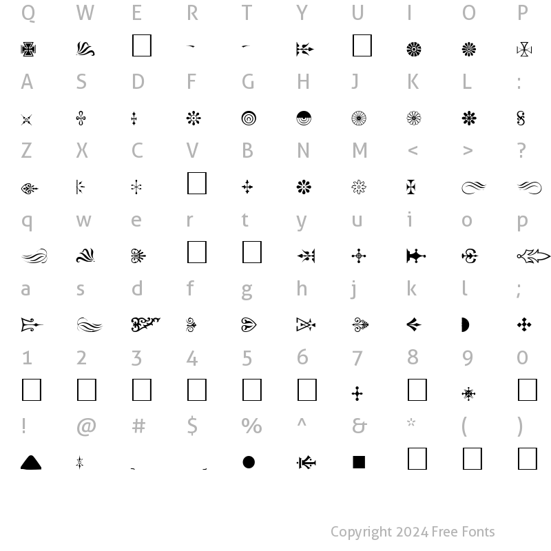 Character Map of FFX Shapes Normal