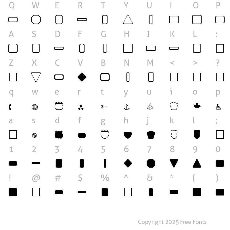 Character Map of FFX Signs and Plaques Normal