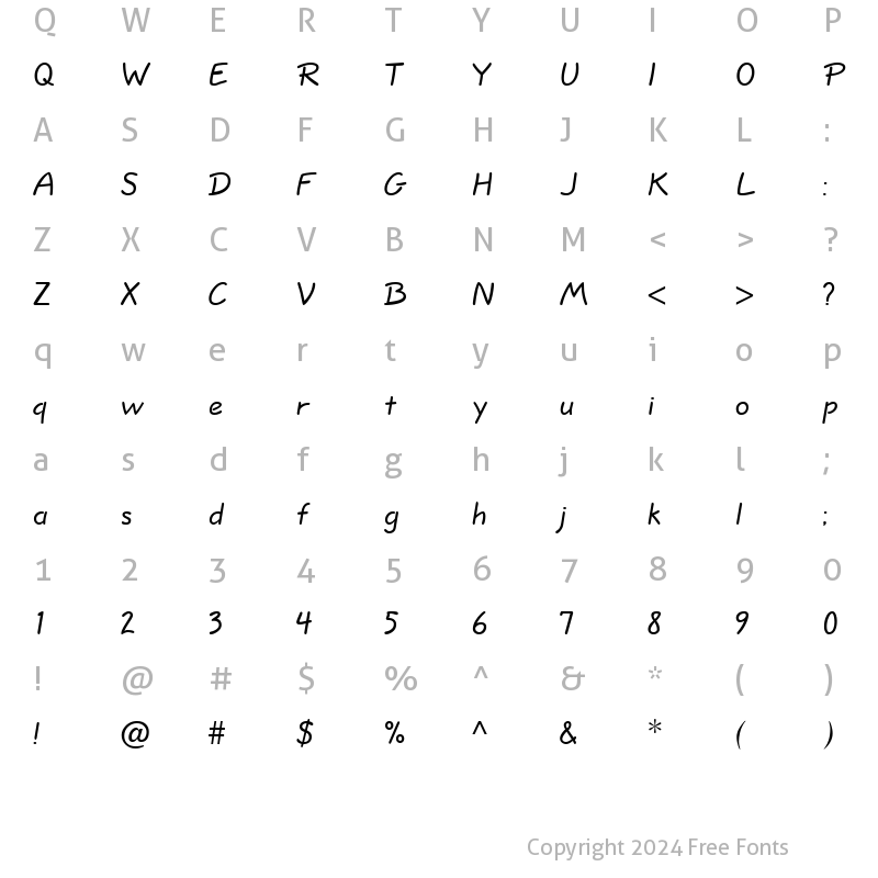 Character Map of FFX Simple HW Regular