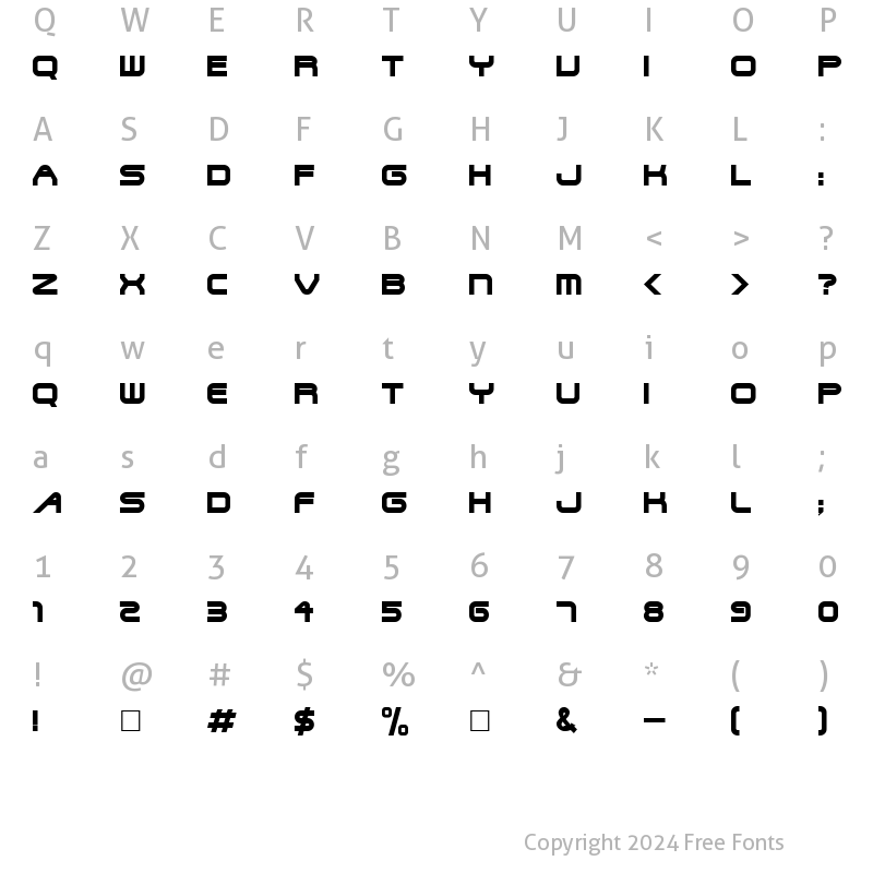 Character Map of FFX Terminator Regular